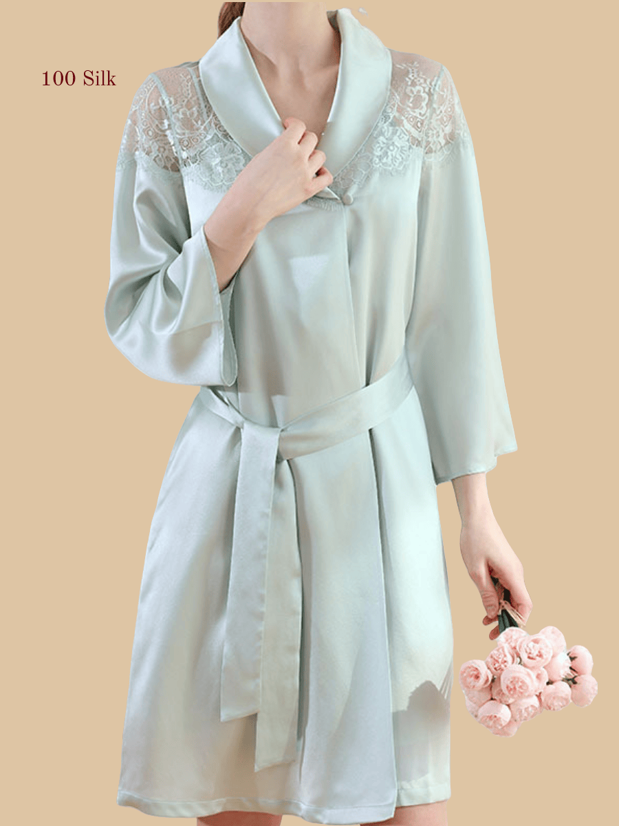 19Momme Silk Nightgown Robe Set