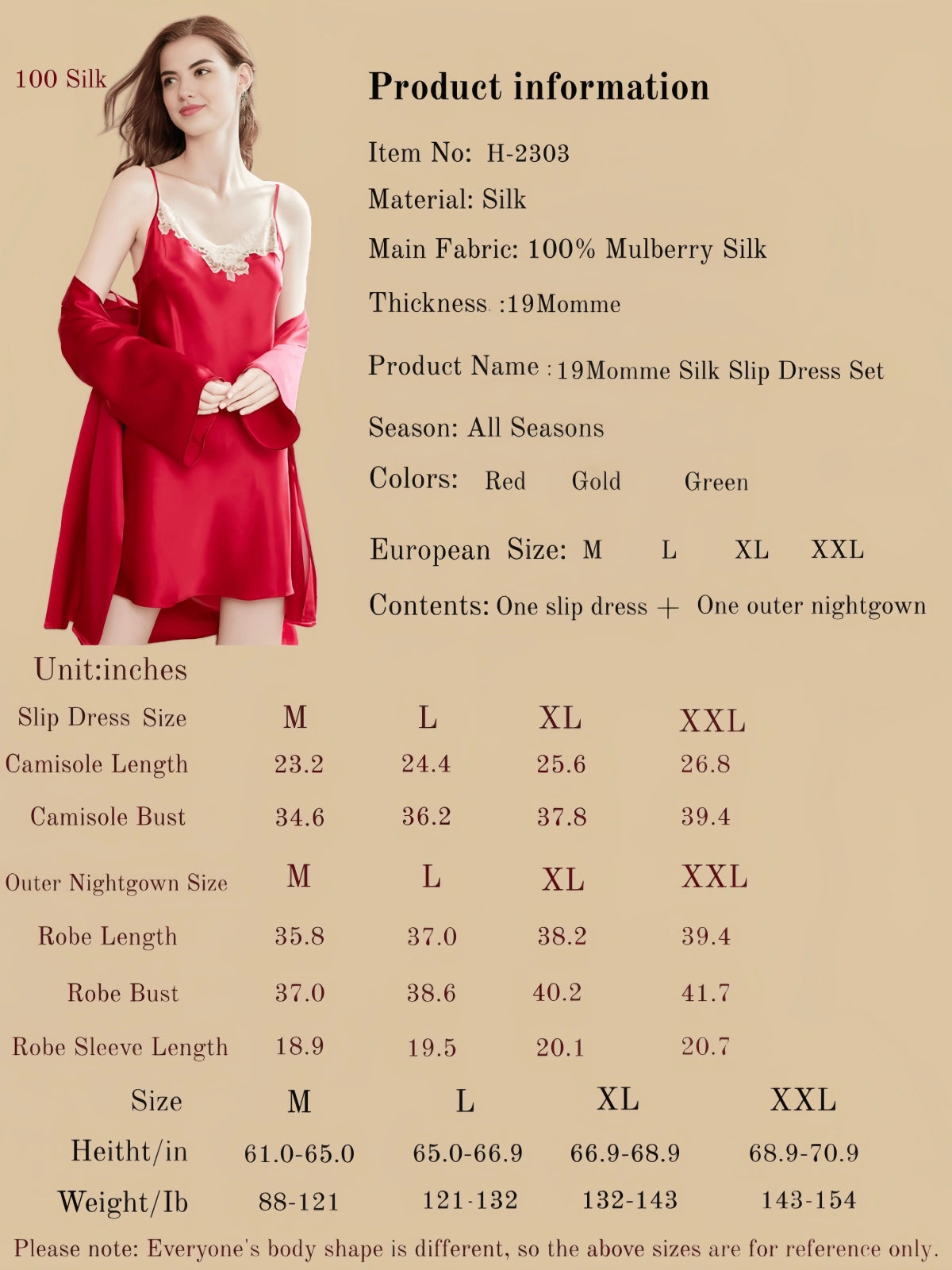 19Momme Silk Slip Dress Set