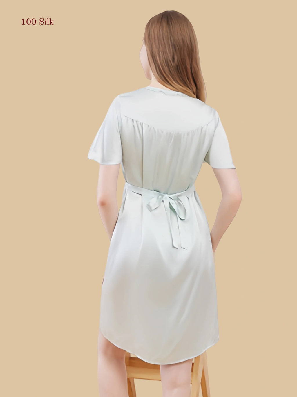 19 Momme Short Sleeve Silk Nightgown
