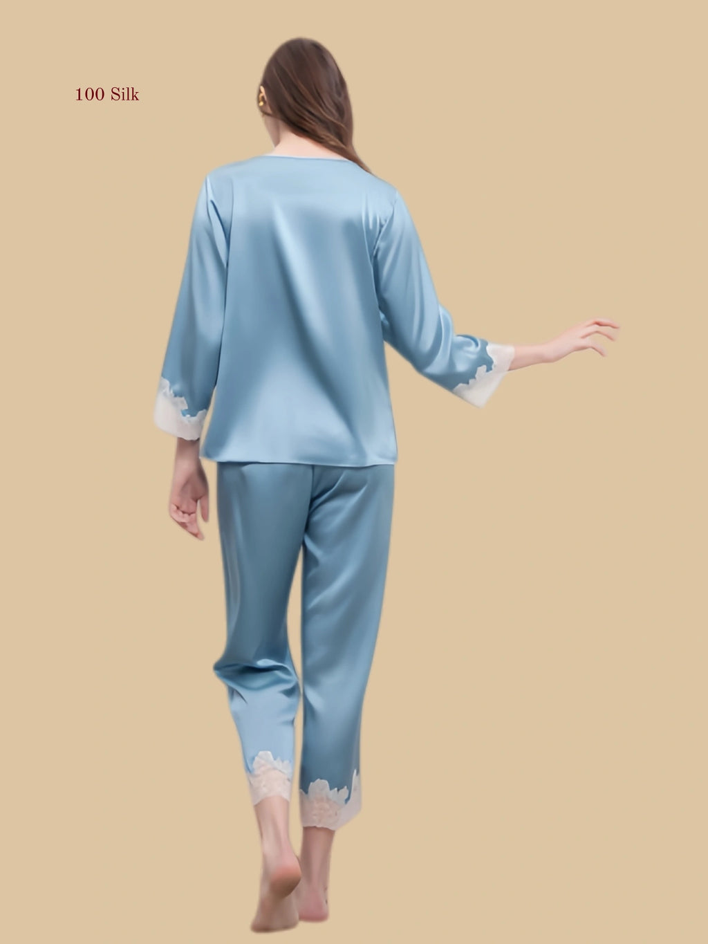 19 Momme Ladies Long John Pajamas