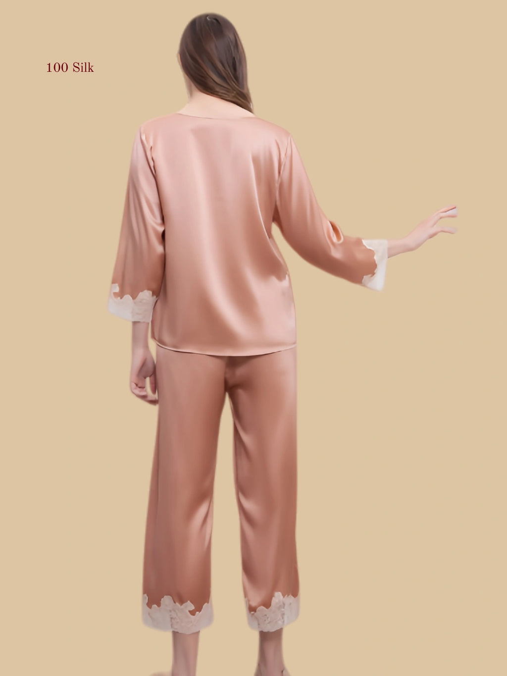 19 Momme Ladies Long John Pajamas