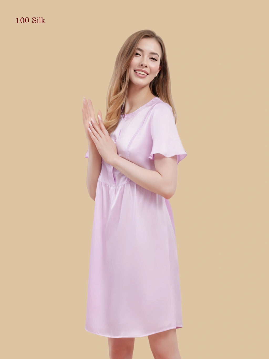 19 Momme Short Sleeve Silk Nightgown