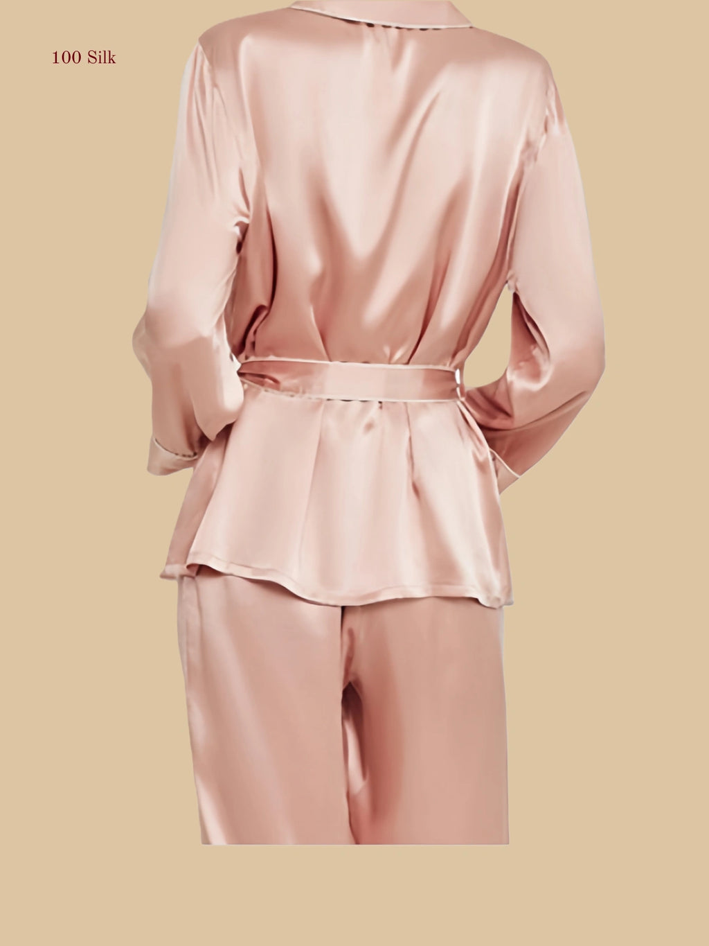 19 Momme Silk Long Sleeve  Button Up Pajama Set