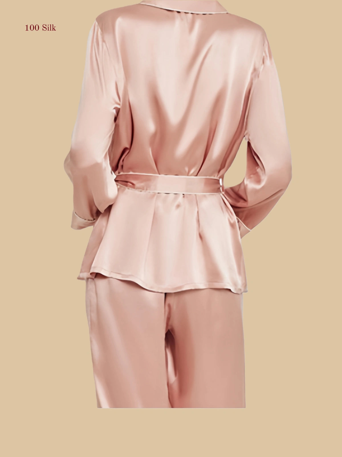 19 Momme Silk Long Sleeve  Button Up Pajama Set