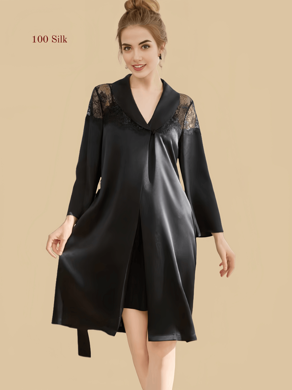 19Momme Silk Nightgown Robe Set