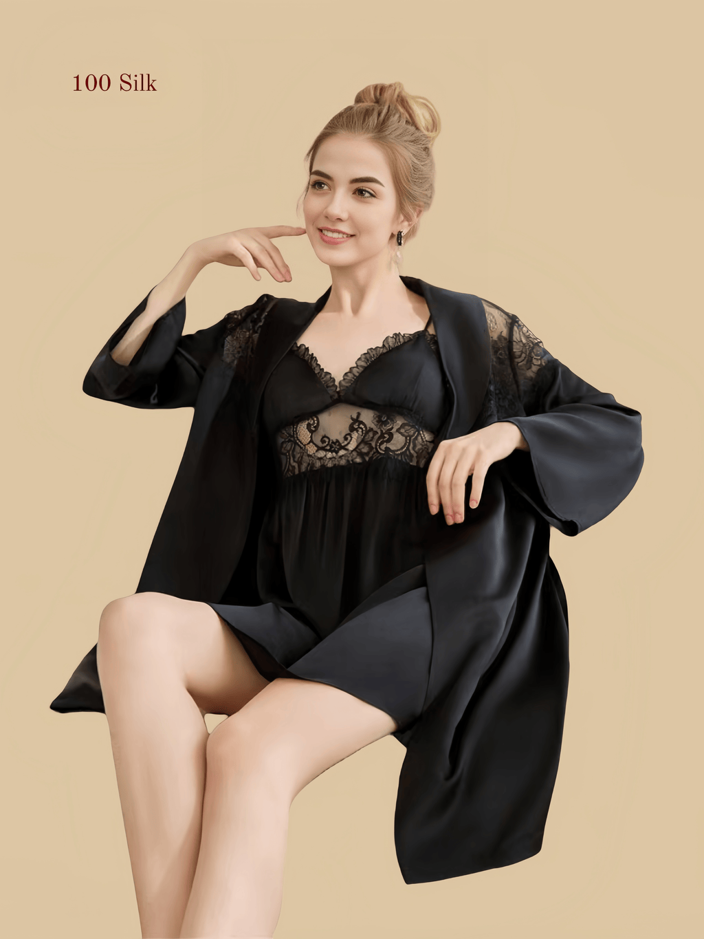 19Momme Silk Nightgown Robe Set
