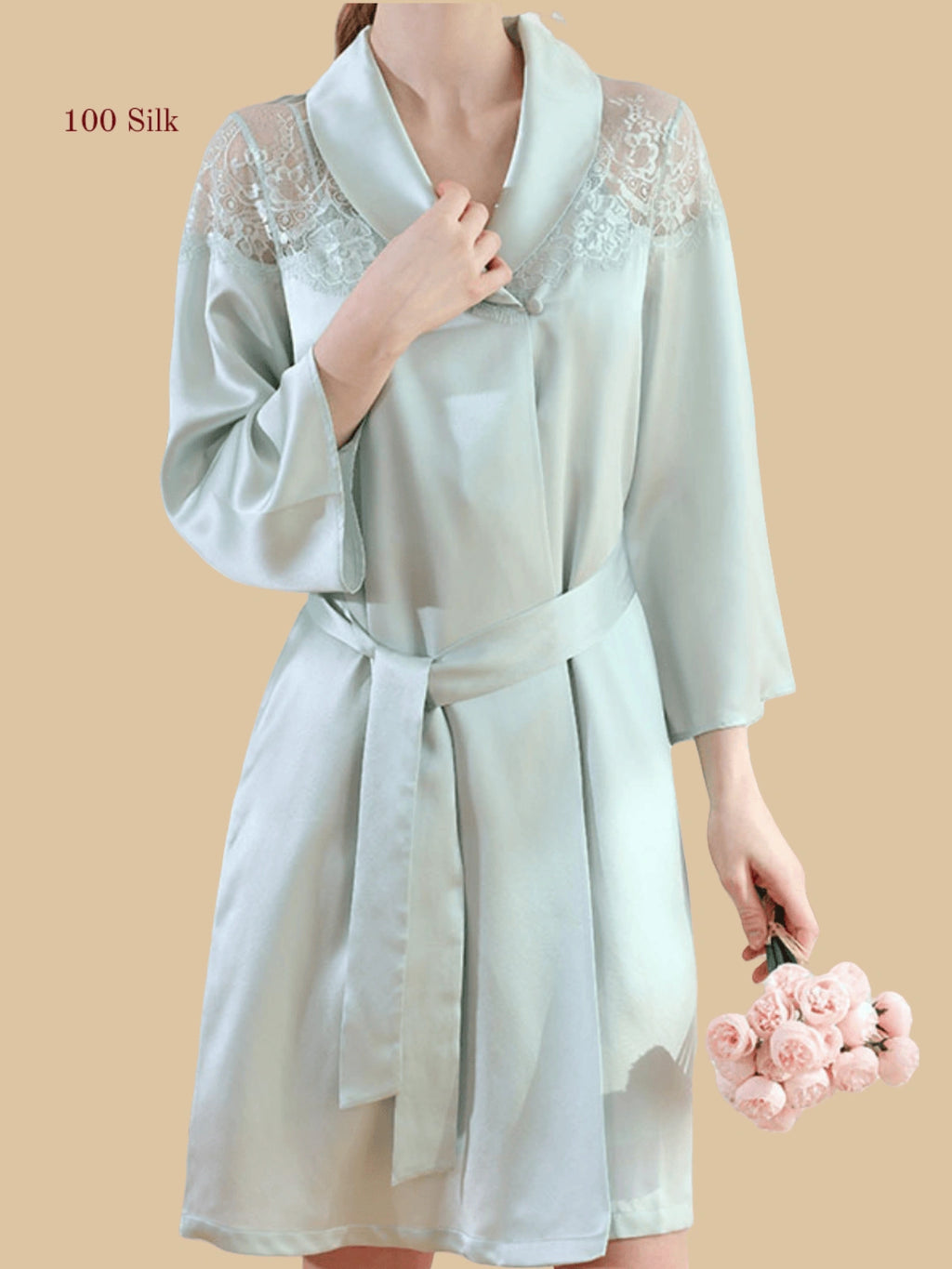 19Momme Silk Nightgown Robe Set