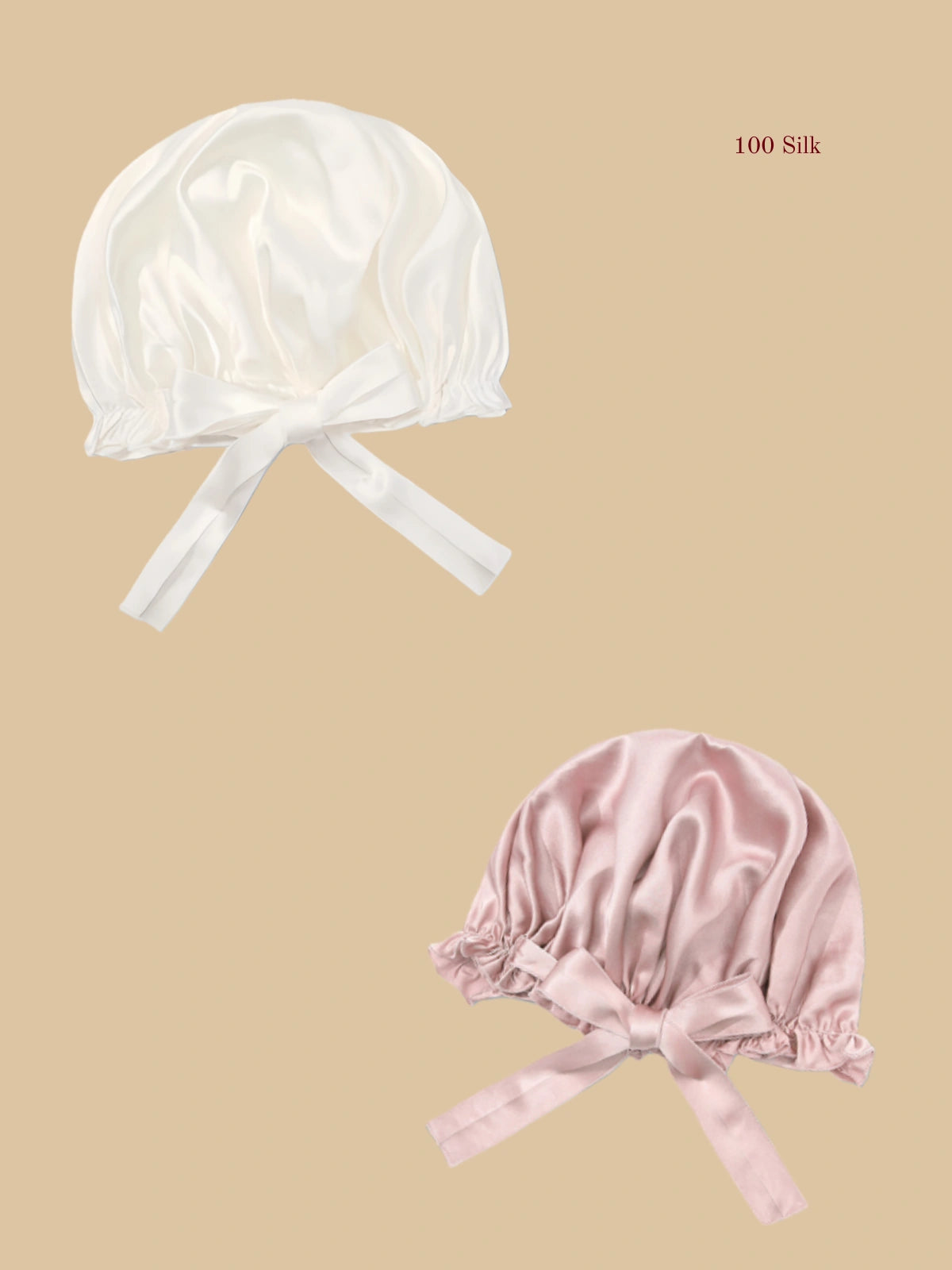 19 Momme Silk Shower Cap with Adjustable Straps