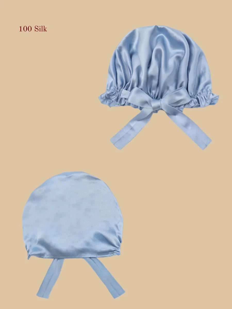 19 Momme Silk Shower Cap with Adjustable Straps