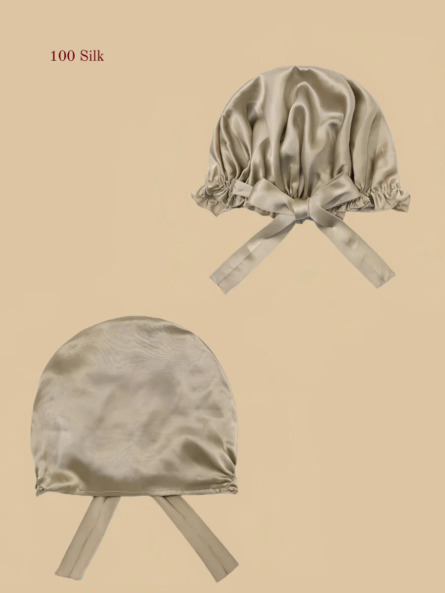 19 Momme Silk Shower Cap with Adjustable Straps