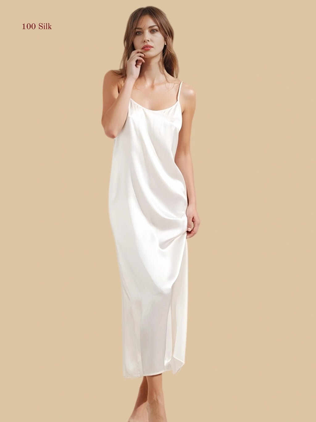 19 Momme Silk Skirt Long Slit - 100% Mulberry Silk Silk Nightgown And Robe Set | Silkgala