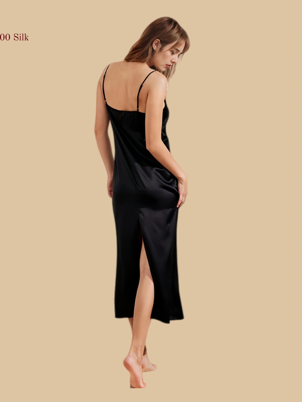 19 Momme Silk Skirt Long Slit - 100% Mulberry Silk Silk Nightgown And Robe Set | Silkgala