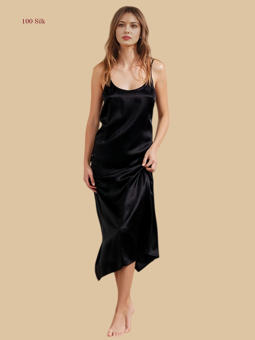 19 Momme Silk Skirt Long Slit - 100% Mulberry Silk Silk Nightgown And Robe Set | Silkgala