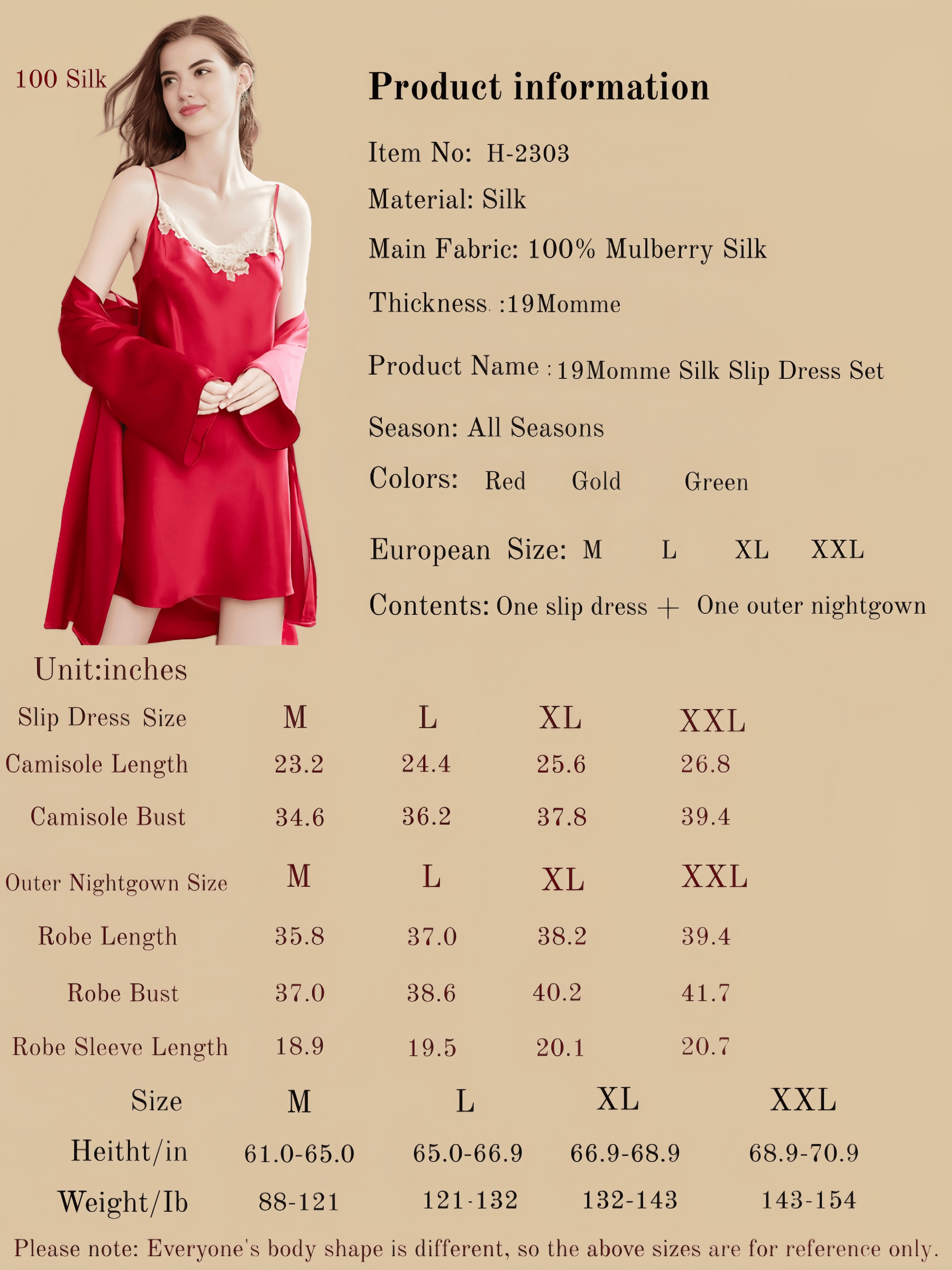 19Momme Silk Slip Dress Set