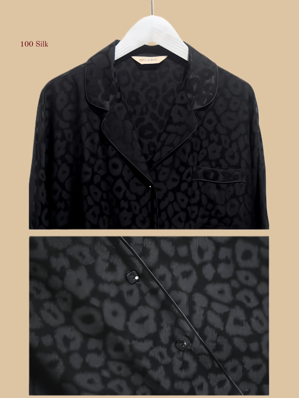 19 Momme Silk Women's Leopard Print Pajamas