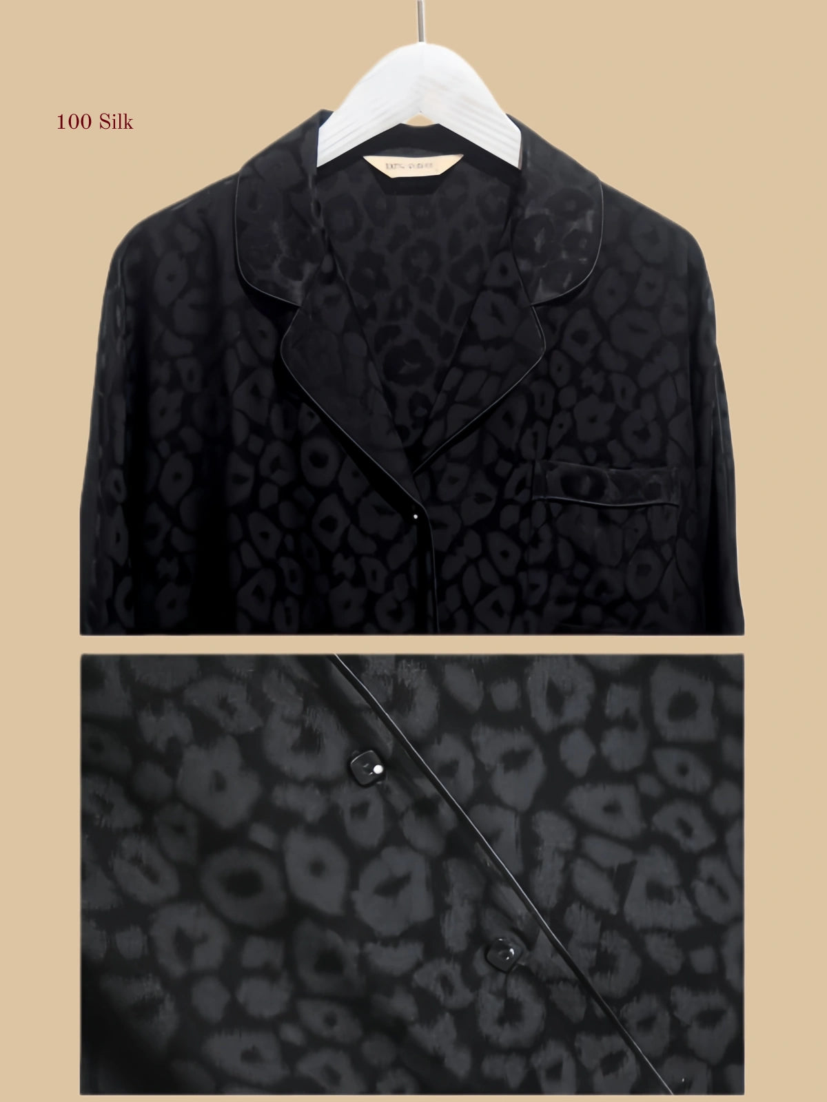 19 Momme Silk Women's Leopard Print Pajamas