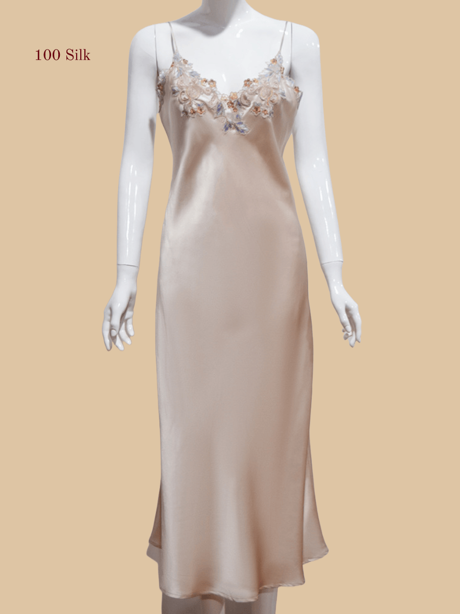 19Momme Sleeveless Women's Nightgown-Long