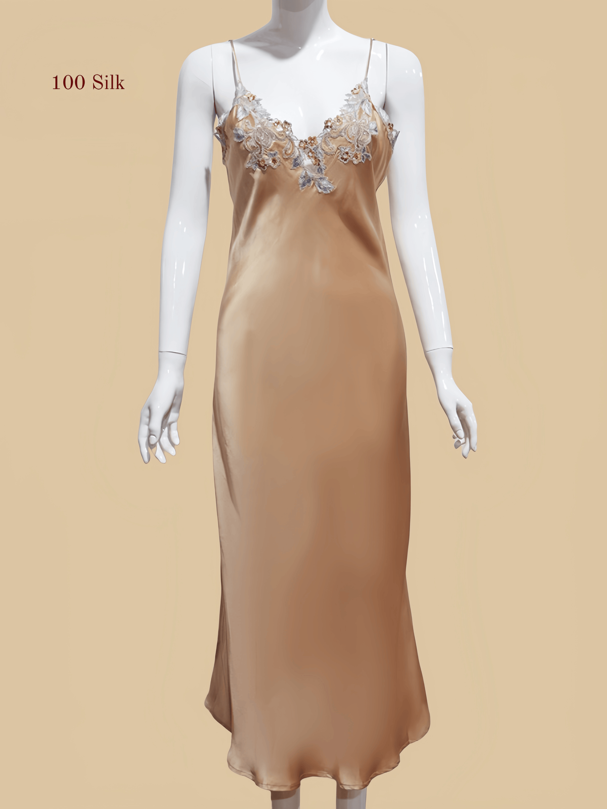 19Momme Sleeveless Women's Nightgown-Long