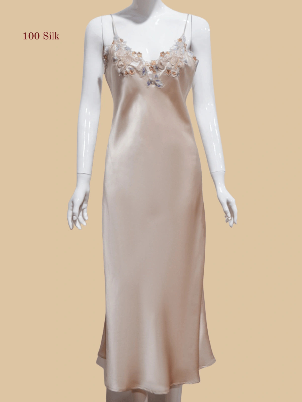 19Momme Sleeveless Women's Nightgown-Long