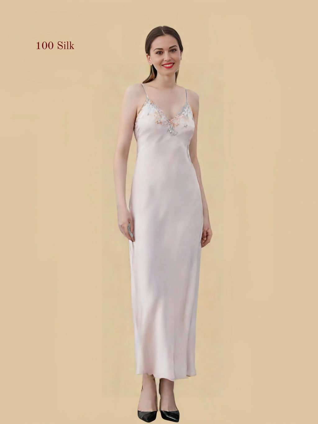 19Momme Sleeveless Women's Nightgown-Long