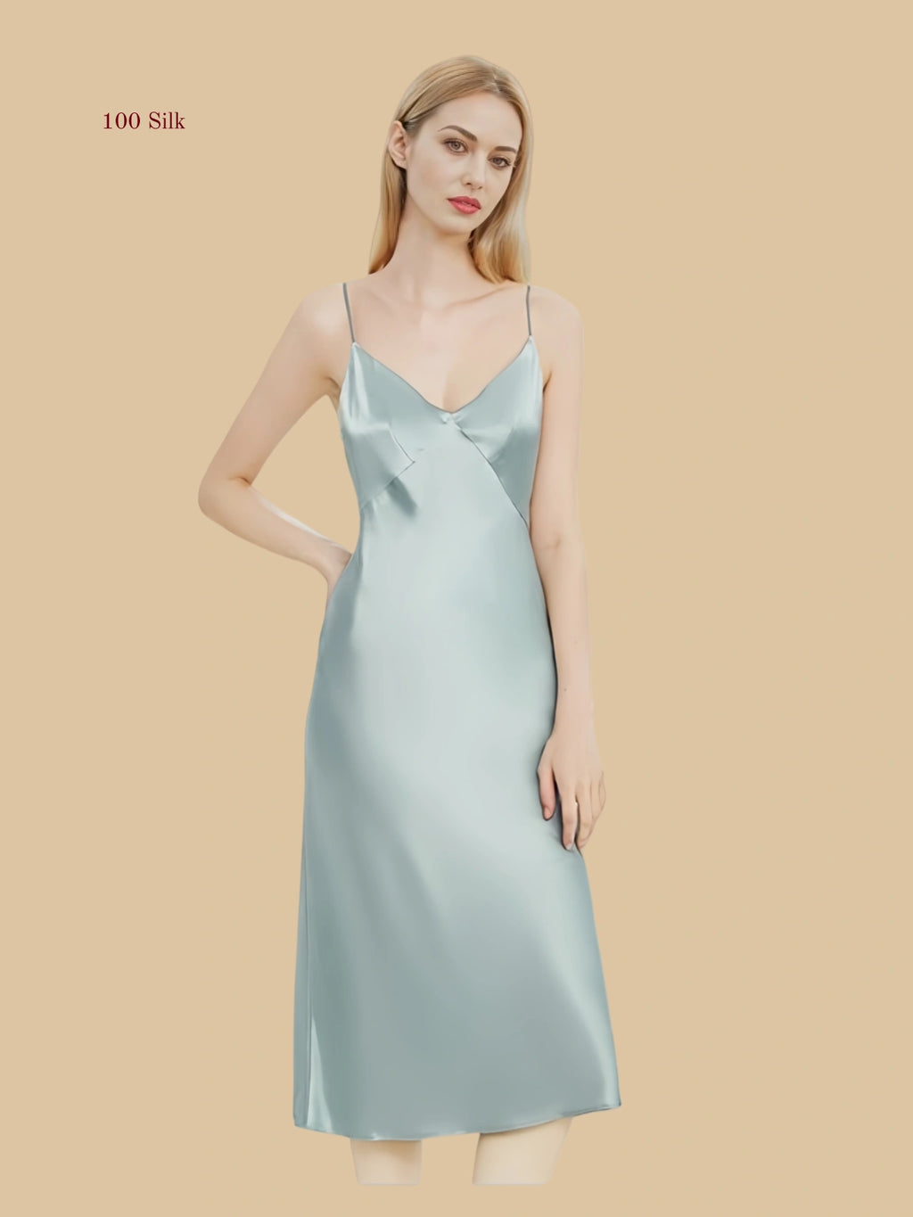 19 Momme Plus Size Backless Halter Maxi Dress