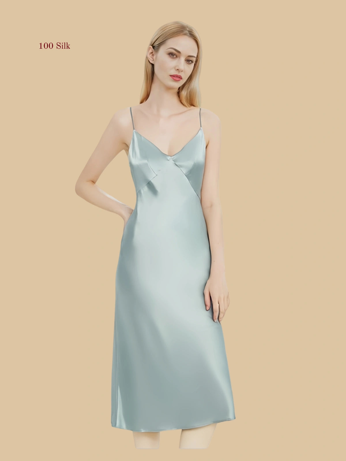 19 Momme Plus Size Backless Halter Maxi Dress