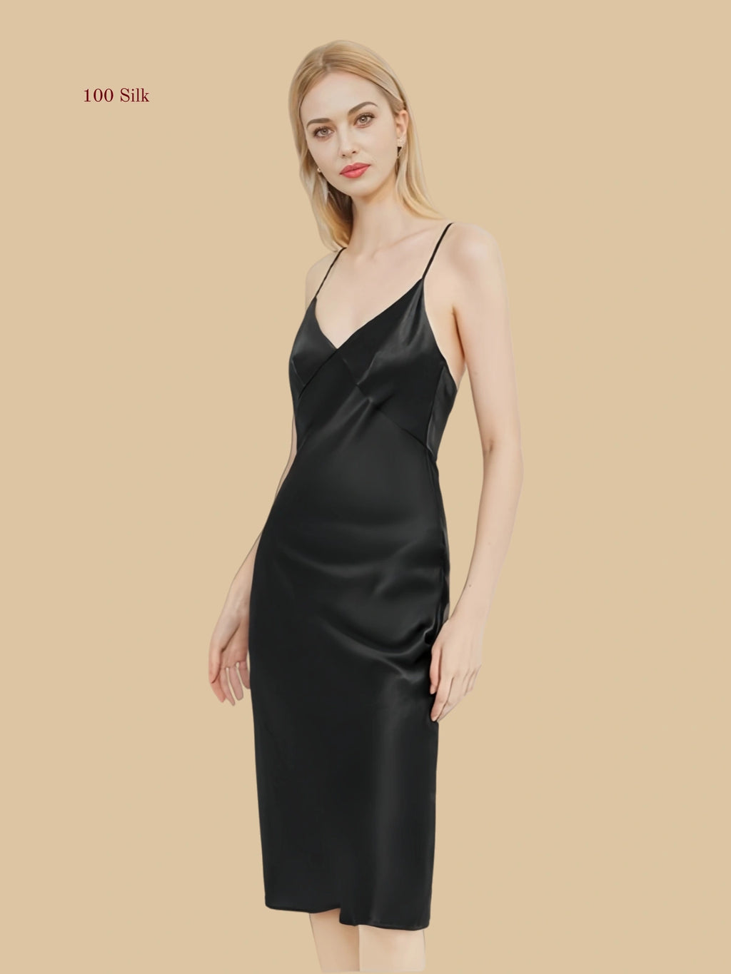 19 Momme Plus Size Backless Halter Maxi Dress