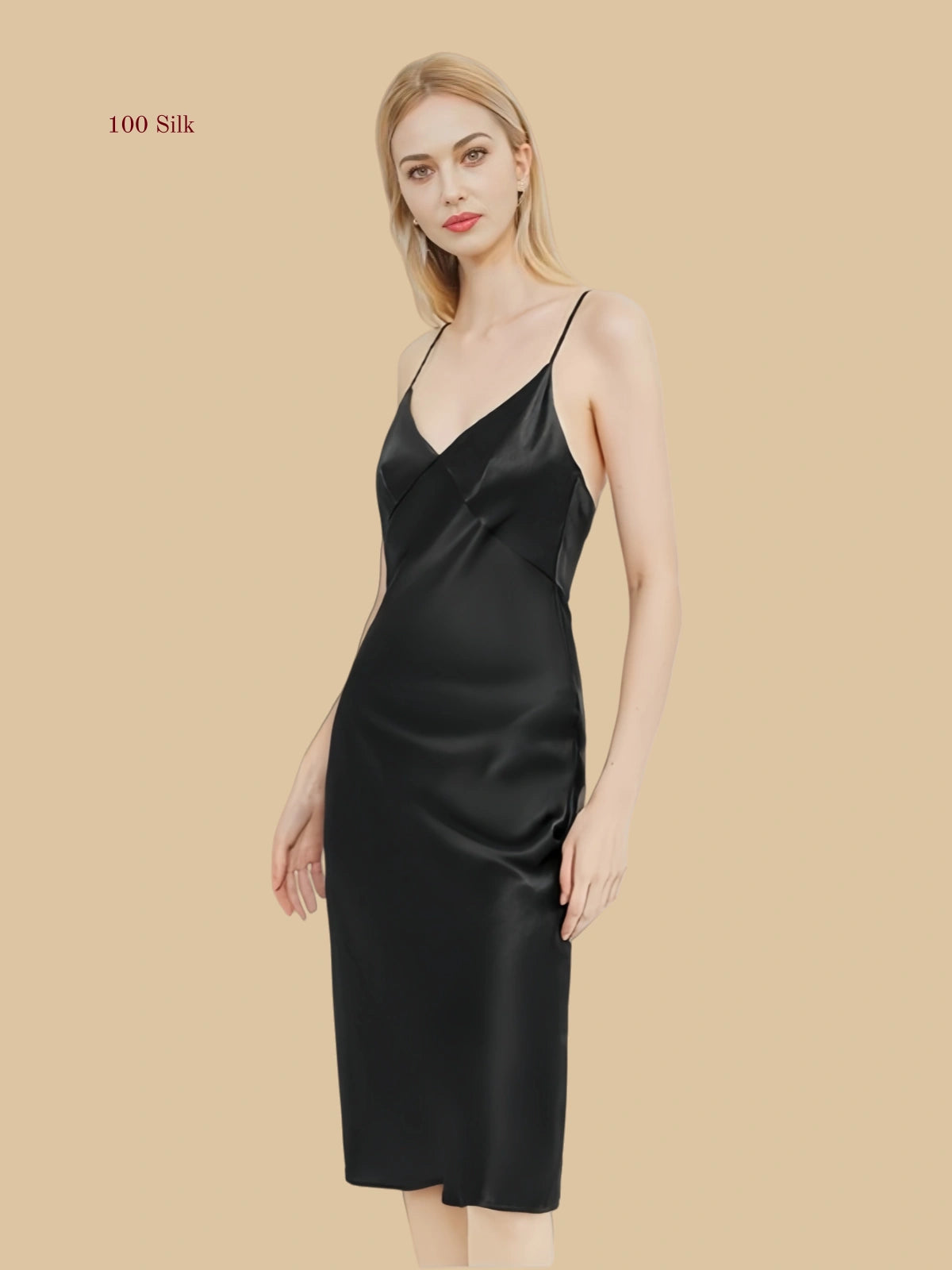 19 Momme Plus Size Backless Halter Maxi Dress