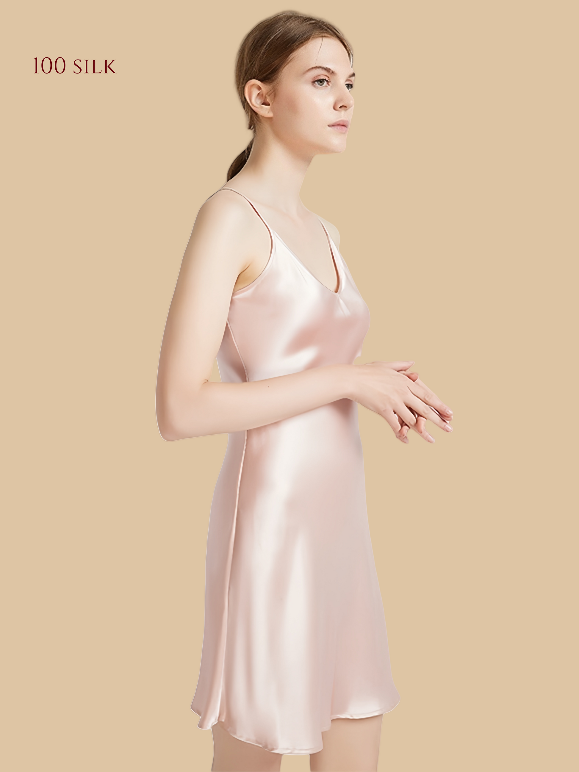 19 Mommy V-Neck Silk Nightdress - Silkgala