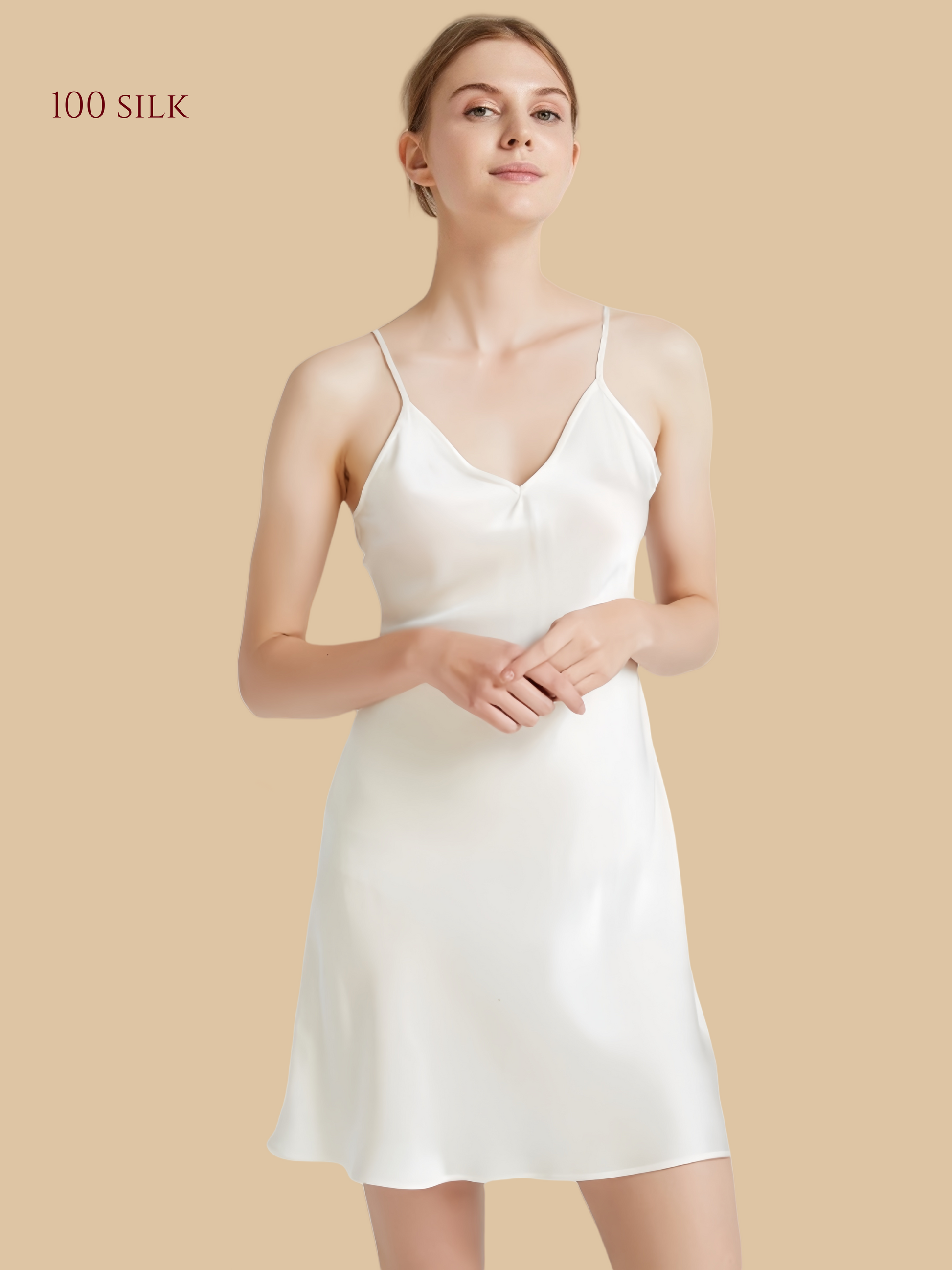 19 Mommy V-Neck Silk Nightdress - Silkgala