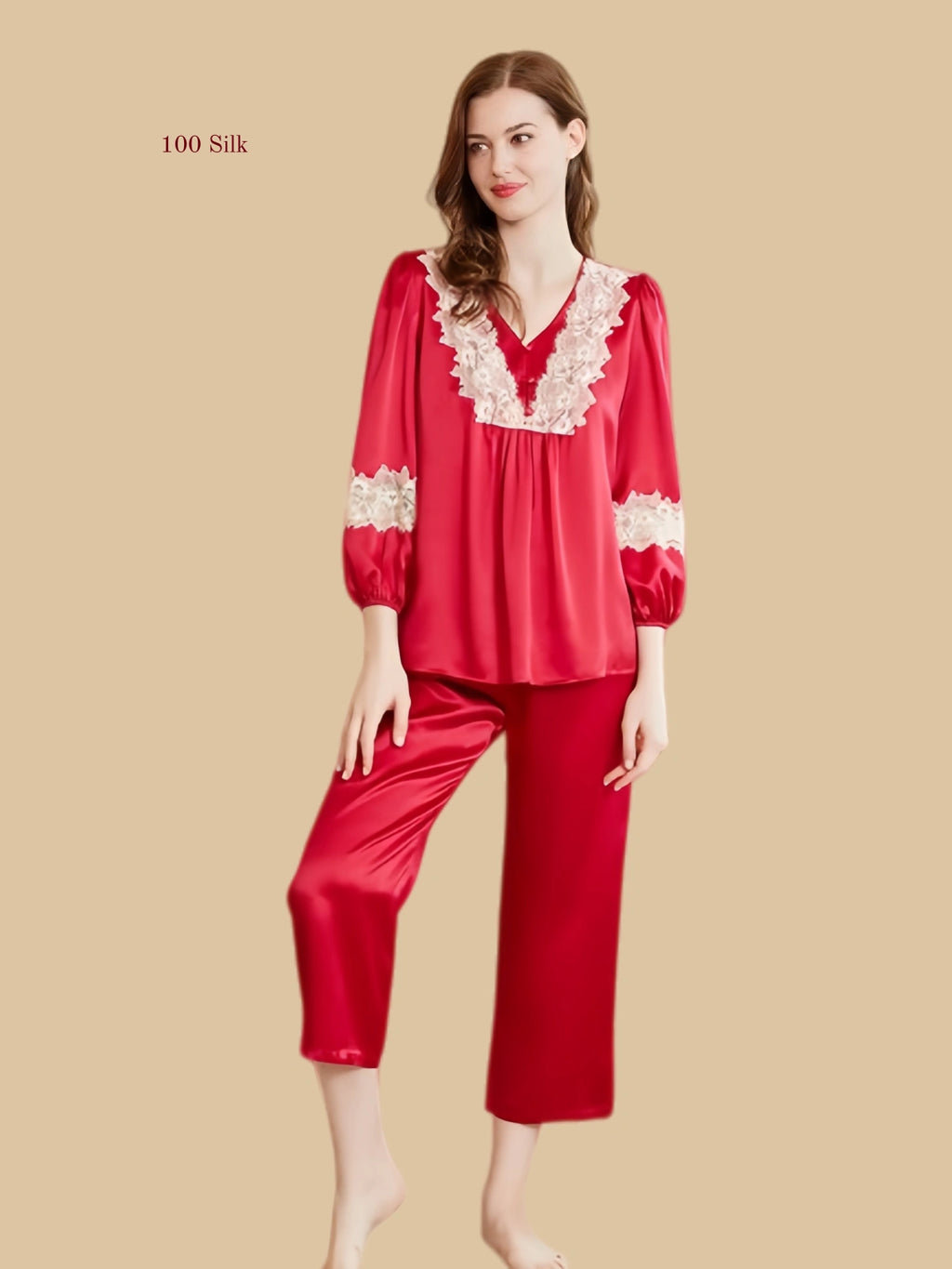 19 Momme Elegant Silk Two Piece Pajamas