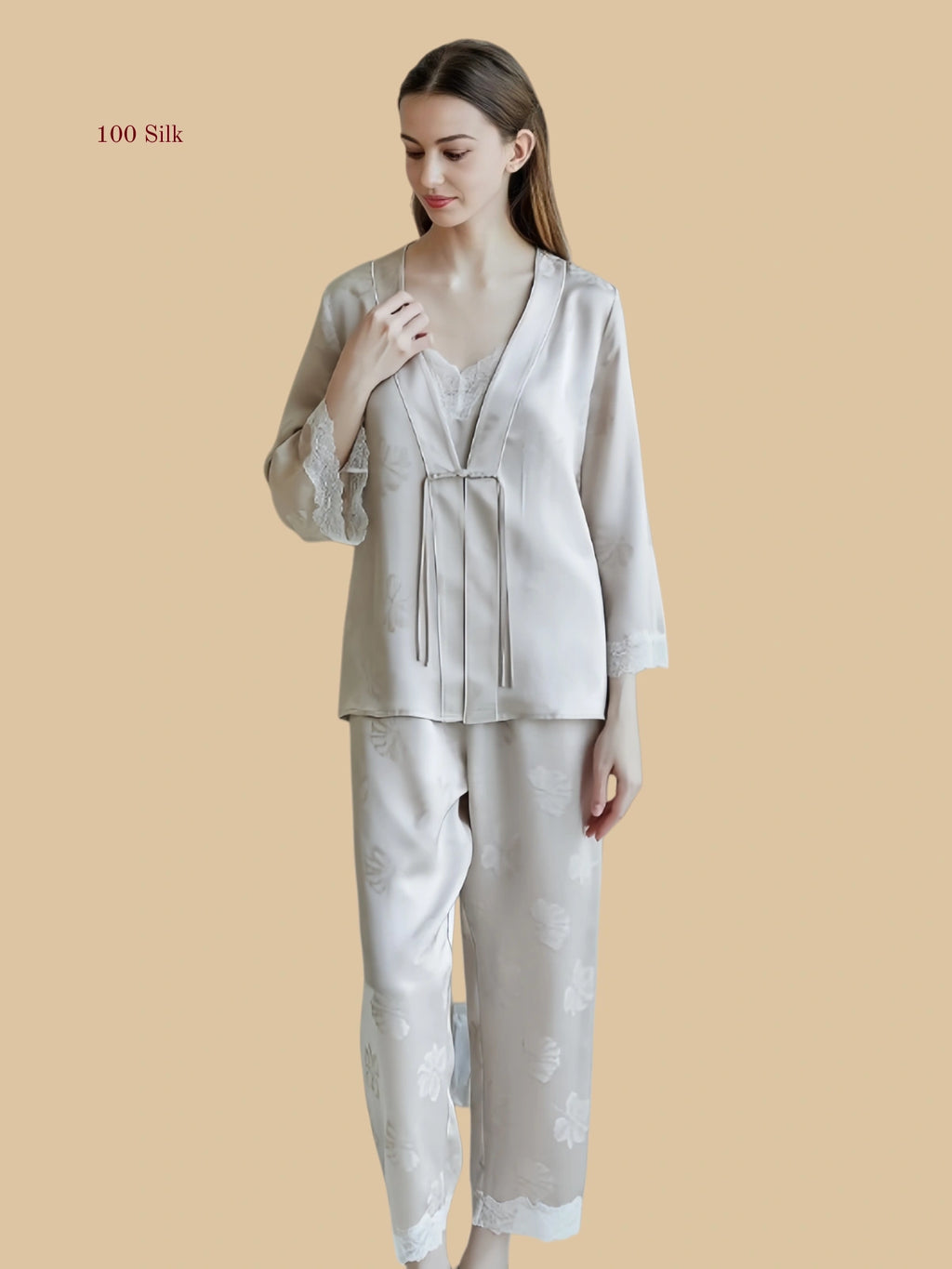 19 Momme Silk Three Piece Pajama Set