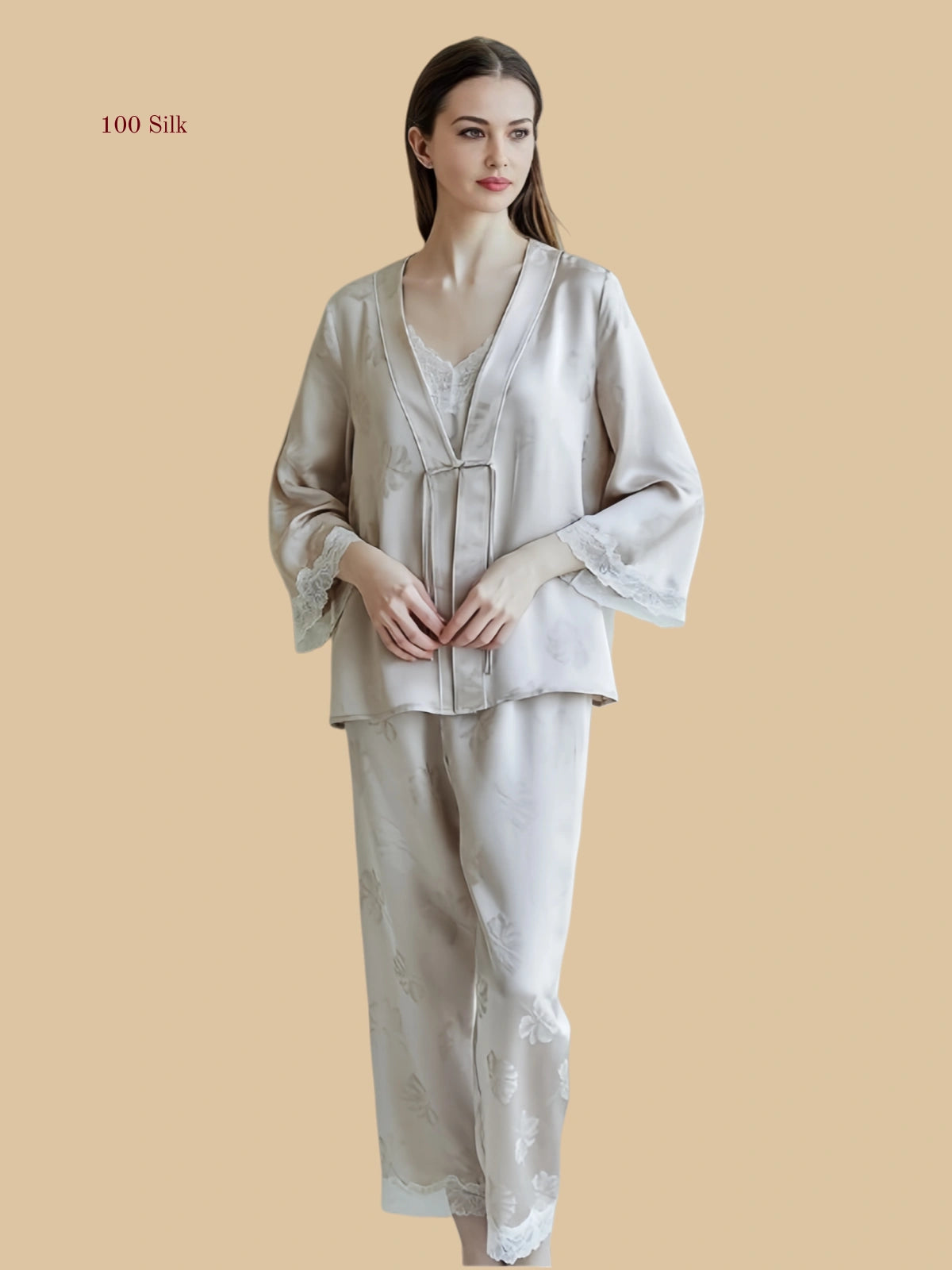 19 Momme Silk Three Piece Pajama Set