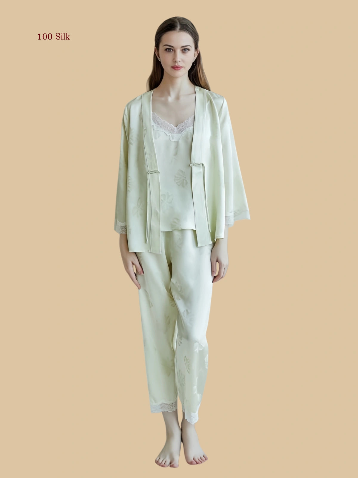 19 Momme Silk Three Piece Pajama Set