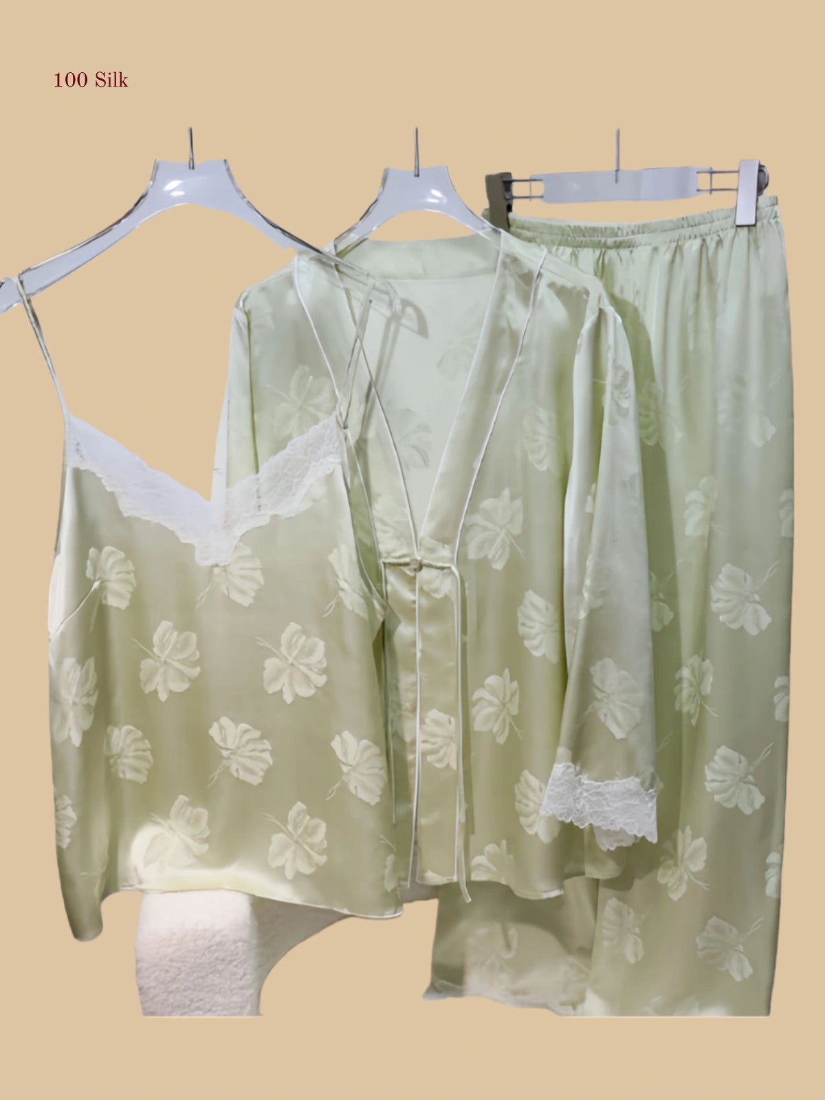 19 Momme Silk Three Piece Pajama Set
