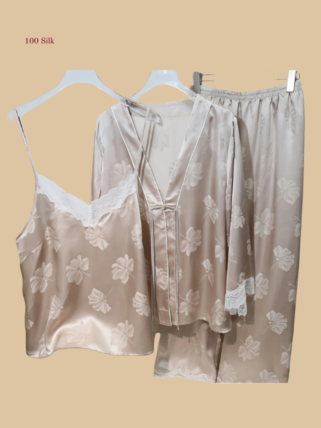 19 Momme Silk Three Piece Pajama Set