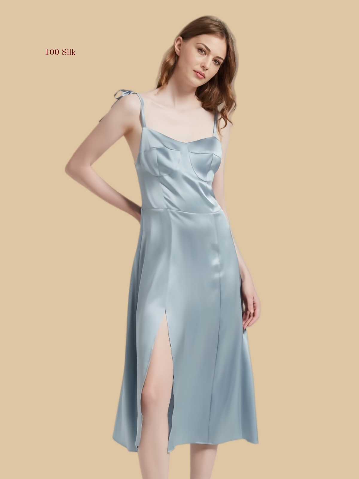 19 Momme Pure Silk Slit Skirt