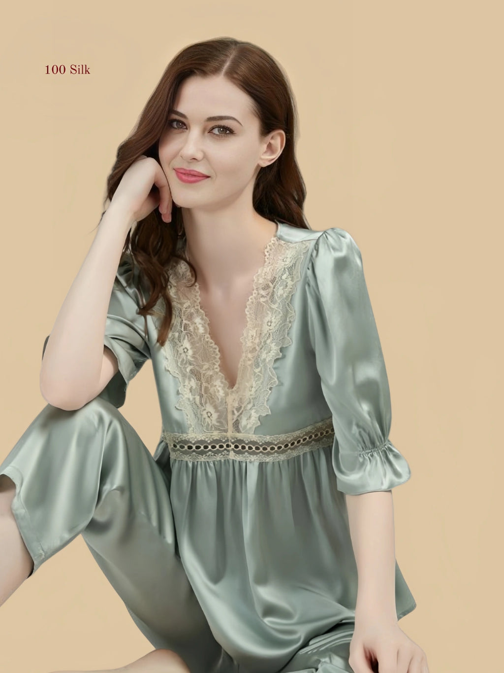 19 Momme Silk V Neck Pajamas