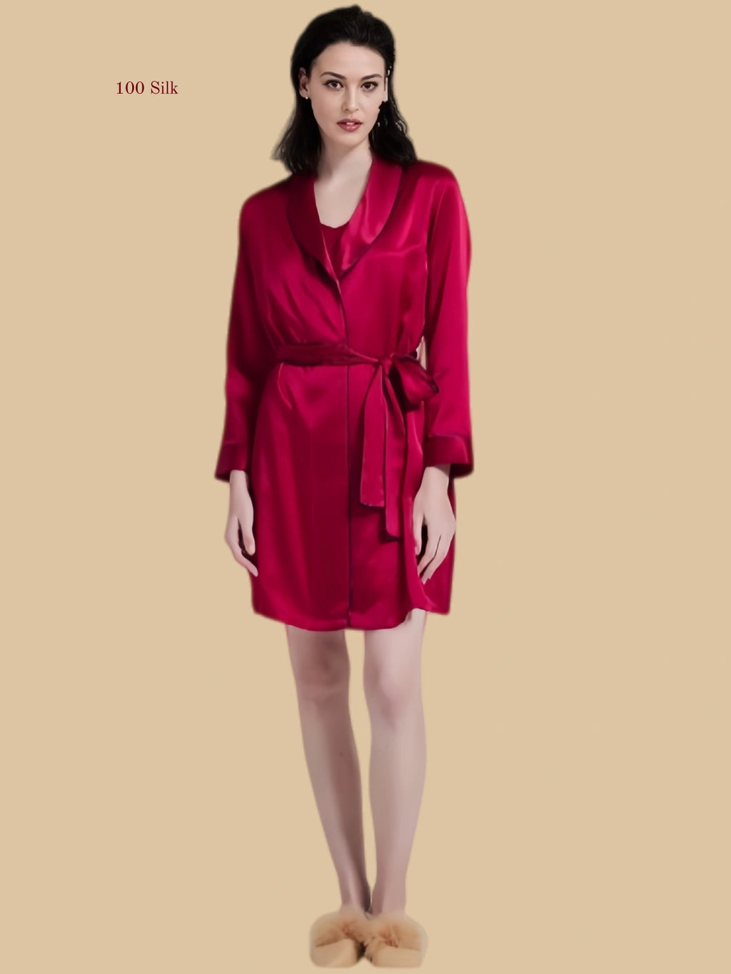 19 Momme silk night dress robe set