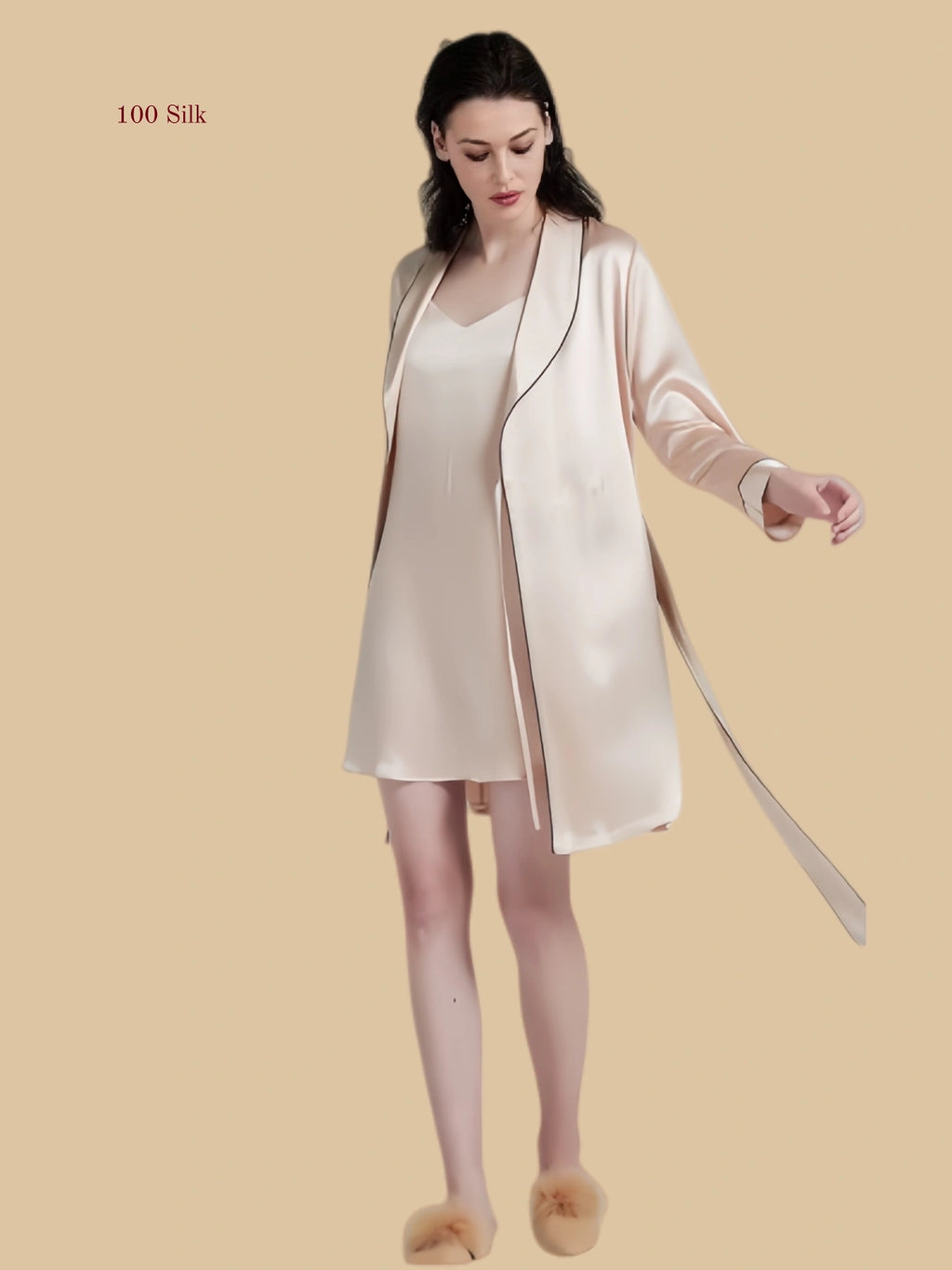 19 Momme silk night dress robe set