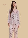 19 Momme Silk Polka Dot Pajama Set - 100% Mulberry Silk Silk Nightgown And Robe Set | Silkgala