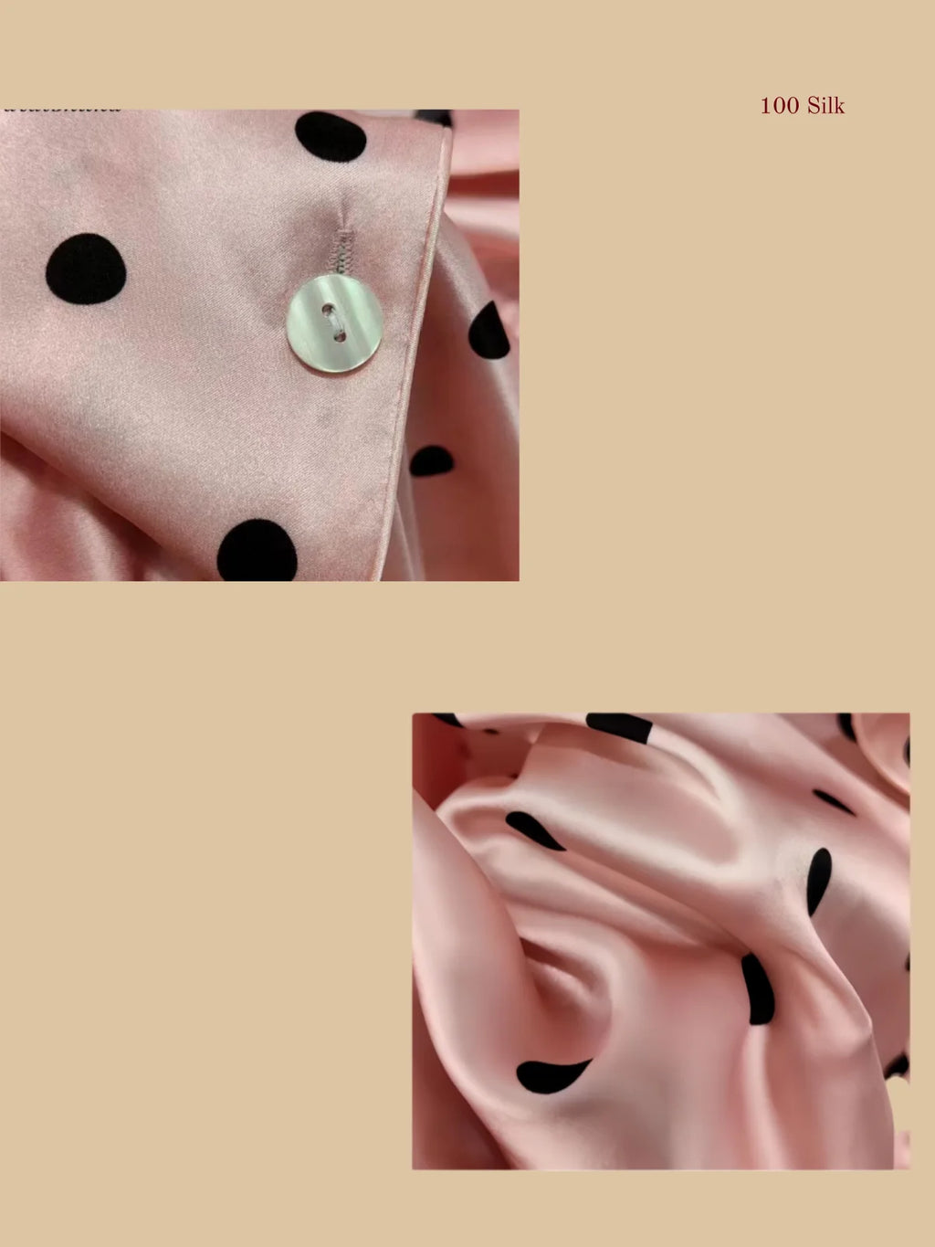 19 Momme Silk Polka Dot Pajama Set - 100% Mulberry Silk Silk Nightgown And Robe Set | Silkgala