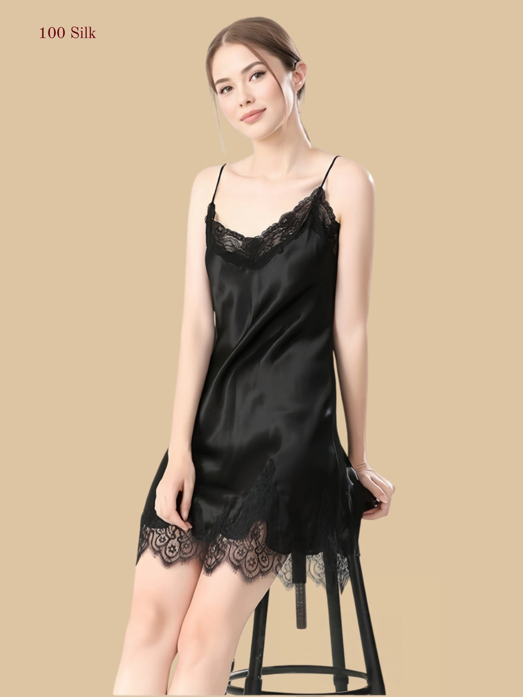 Elegant silk slip dress short