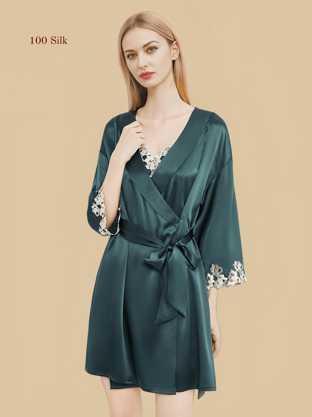 Women's Silk Nightgown And Robe Set