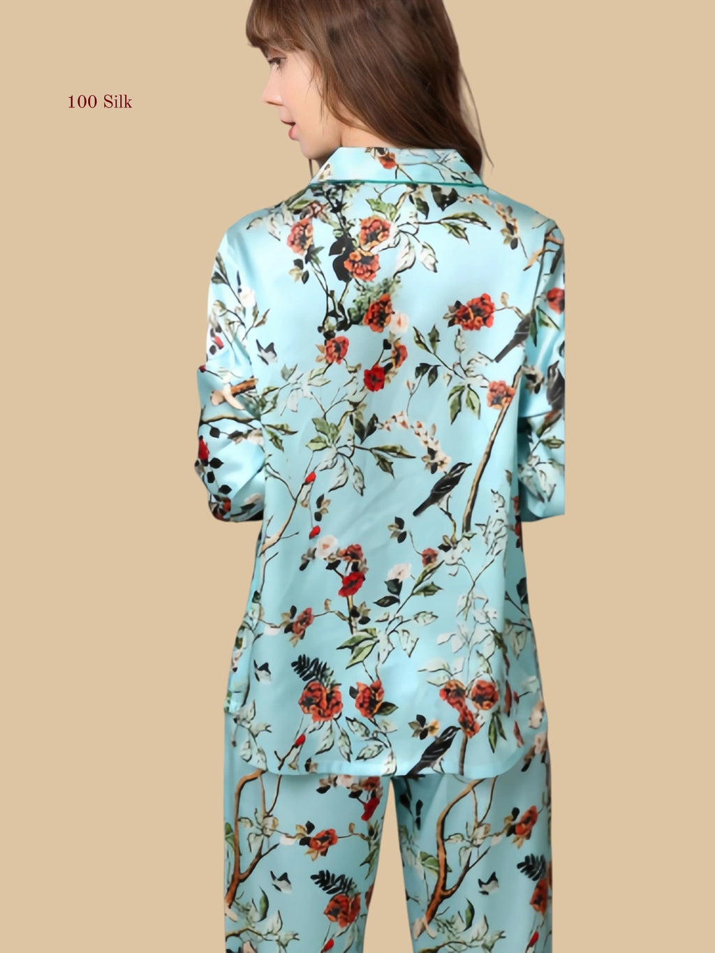 Silk Pajamas Button Down  Womens Pajamas