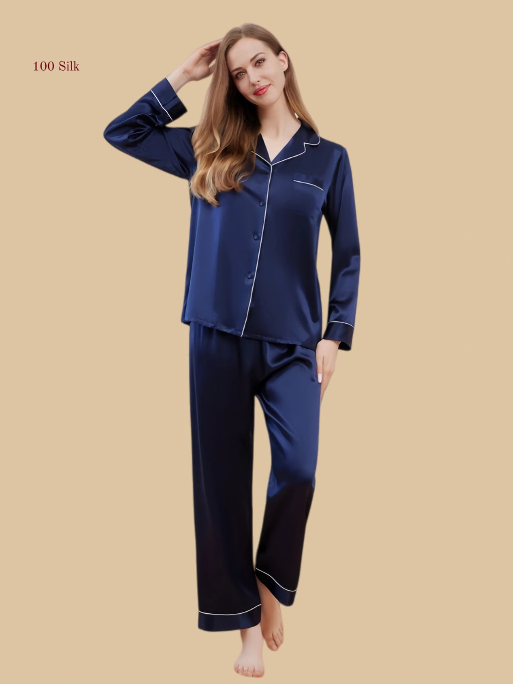 22 Momme Long Sleeved Button Down Pajama Set