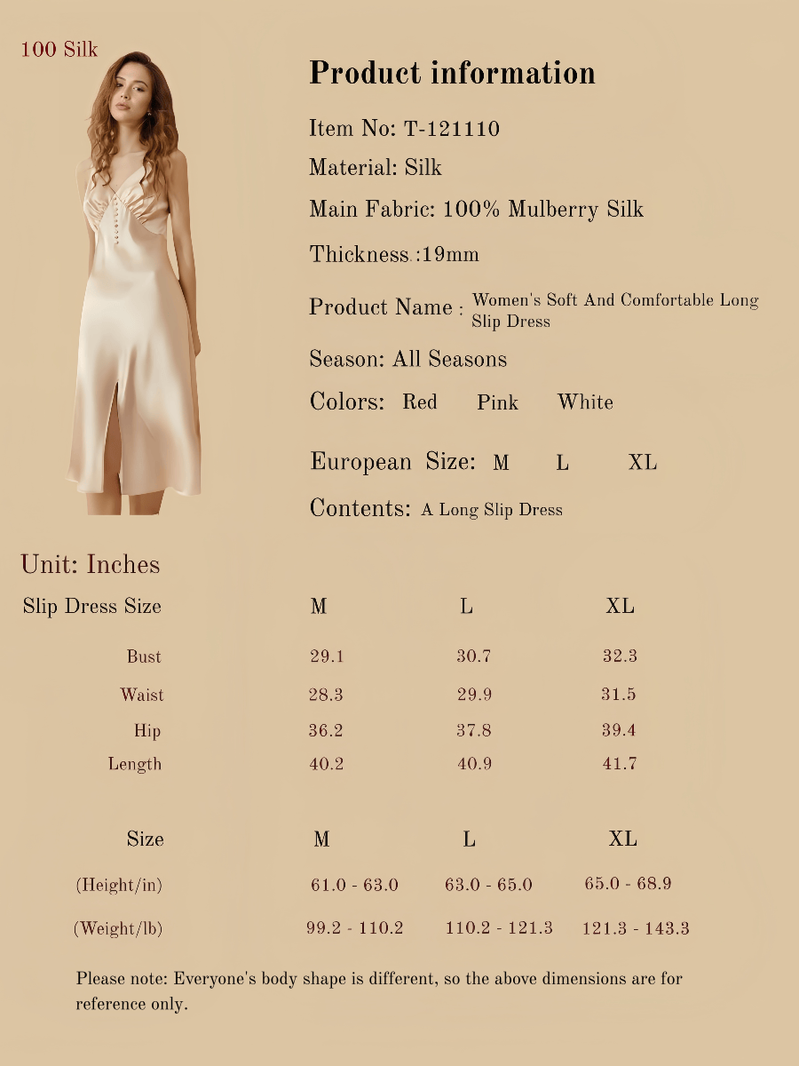 Women's Soft And Comfortable Long Slip Dress