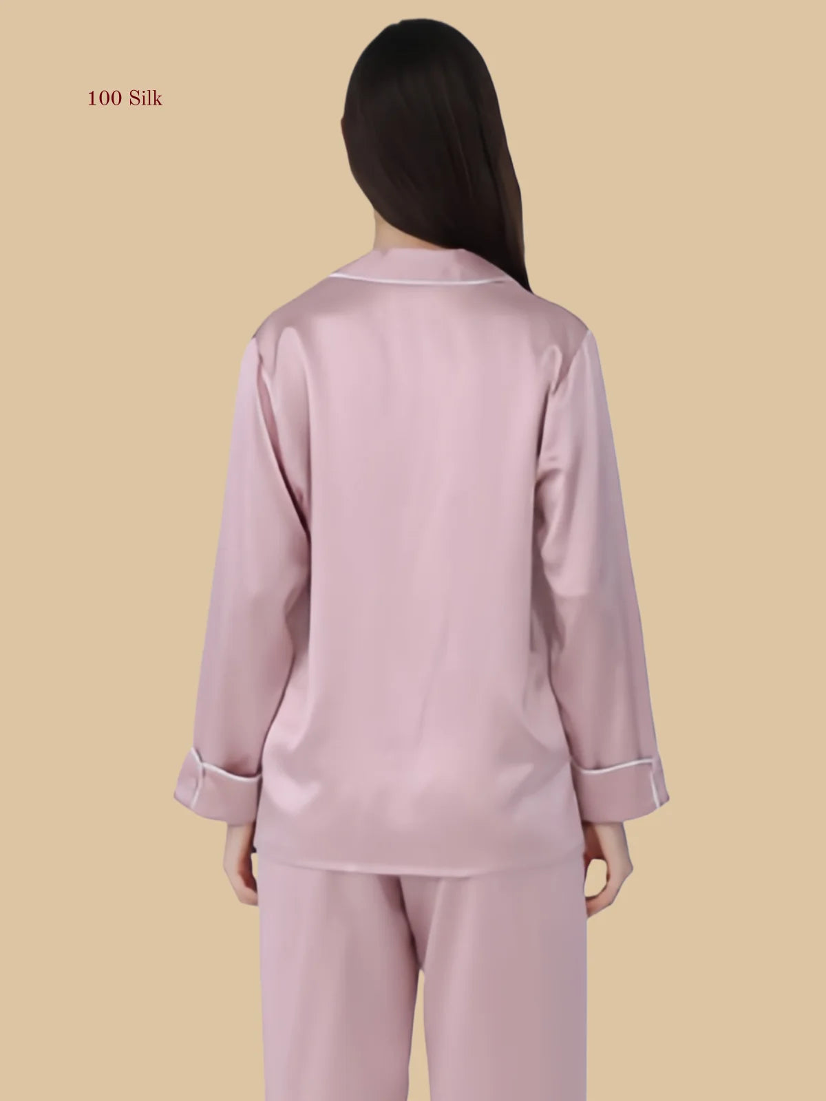 25 Momme Elegant  Silk Long Sleeve Pajama Set