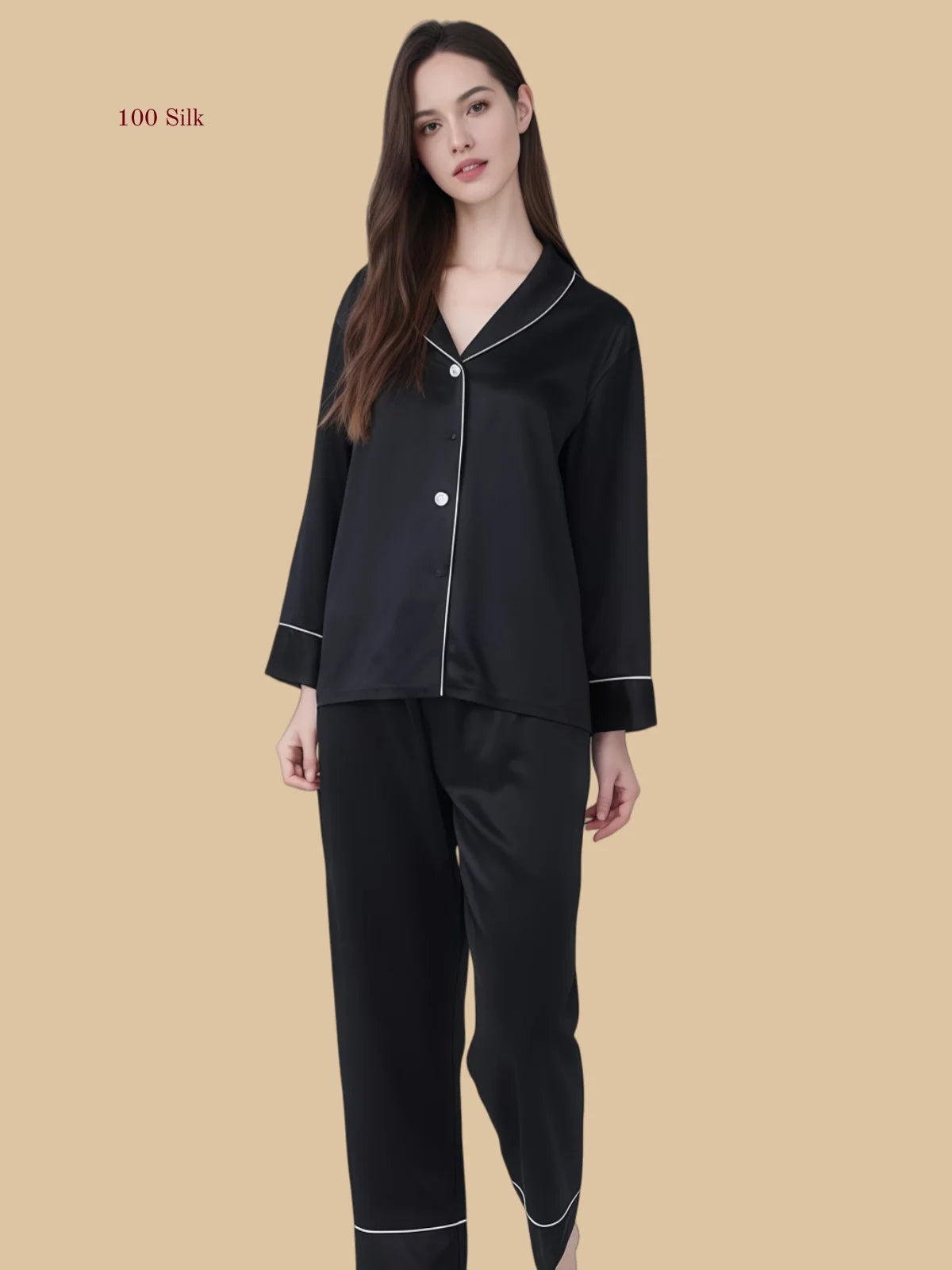 25 Momme Women's Long Pajama Pants Set