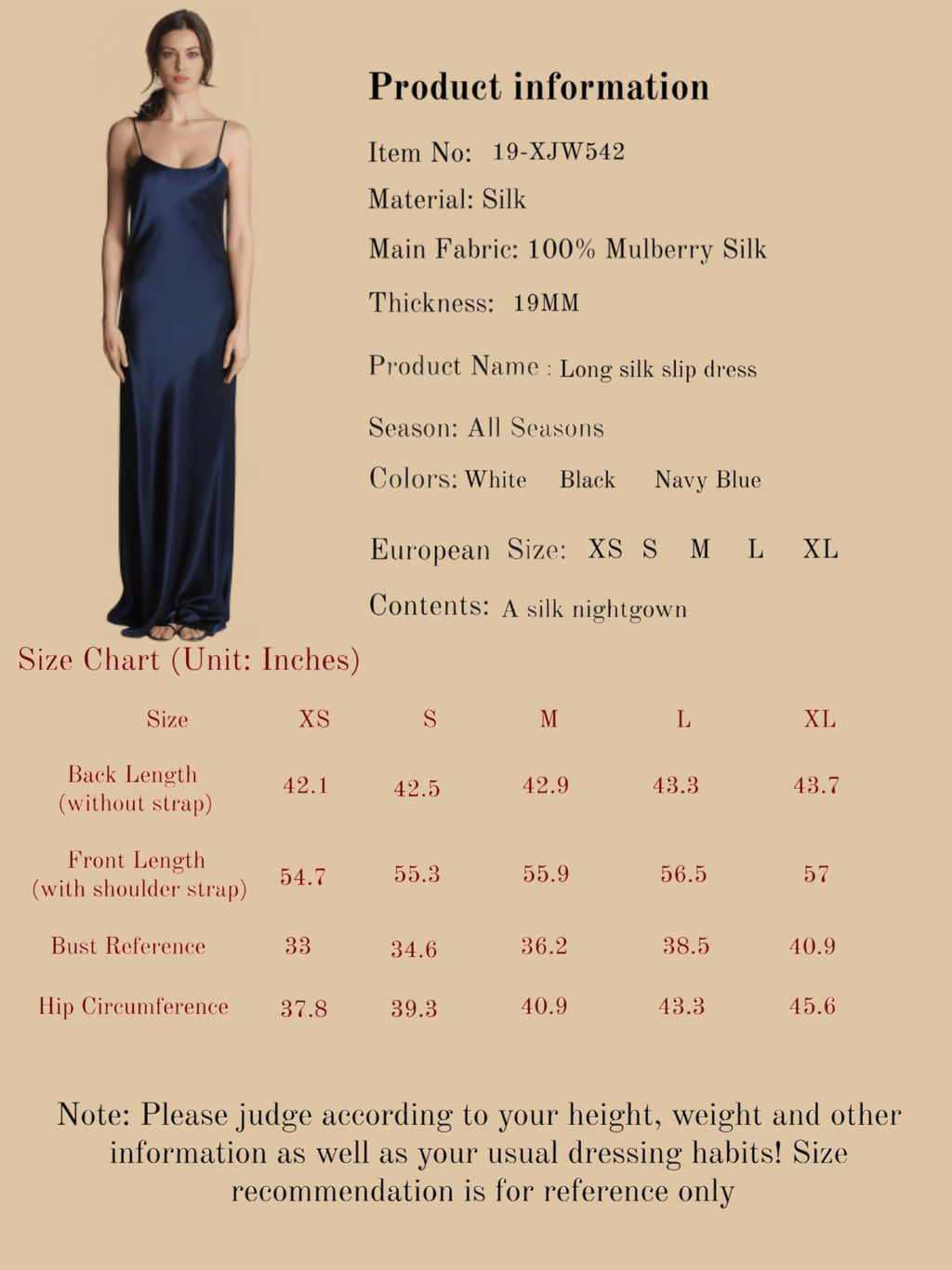 Long silk slip dress